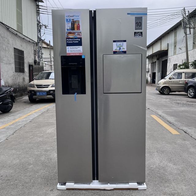606L Air-cooled Frost-free Large Refrigerator, Energy-saving Double-door Household Appliance for Refrigeration and Freezing