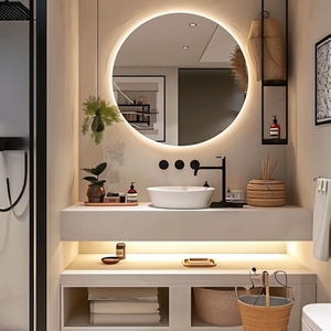 Thông minh Vòng Led Gương phòng tắm với chống sương mù sáng màn hình cảm ứng treo tường kính gương bao gồm cả ánh sáng cho trang trí nội thất - Product Image 1
