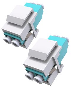 Acoplador Keystone de Fibra Óptica LC Dúplex OEM ODM, Paquete de 2, Compatible con UPC Dúplex OM3/OM4, Acoplador de Fibra Multimodo LC a LC para Fibra - Product Image 1