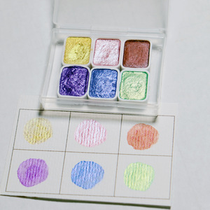 Ensemble de peinture aquarelle scintillante 1 ml, 6 couleurs, ensemble de peinture aquarelle nacrée pour artistes, bricolage pour ongles - Product Image 5