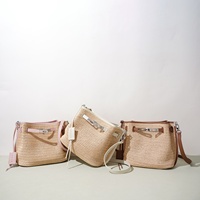 Nouveau Sac à Bandoulière de Luxe en Cuir Véritable Tressé pour Femme 2026 – Grande Capacité, en Cuir de Vachette et Paille, Idéal Plage et Voyage