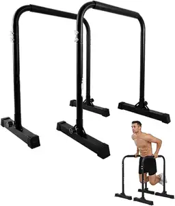 Wellshow Sport Adjustable Dip Bar Heavy Duty Steel Dip Station Dip Stands Parallel Bars