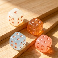Dés de Mahjong en résine bleu ciel avec numéros gravés, dés transparents, accessoires de jeu pour fêtes estivales à la plage