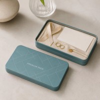 Boîte en métal rectangulaire personnalisée de 170x90x15 mm avec couvercle ajusté pour l'emballage de papeterie, de cadeaux, d'accessoires et de sachets de thé