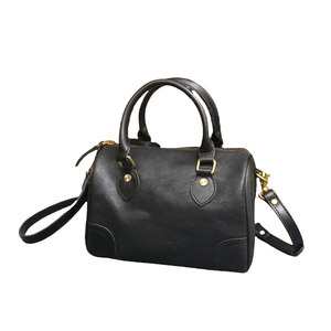 Bolso Boston de Estilo Vintage Hecho a Mano, Forma Cilíndrica, Piel de Vacuno de Primera Calidad, Curtido Vegetal, Color Café, Negro, para Llevar al Hombro o Cruzado - Product Image 5