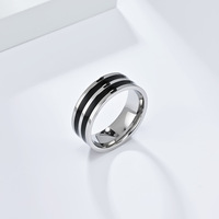 Bague de mariage pour homme en carbure de tungstène plaqué or et argent, polie, 4mm 6mm 8mm, prix de gros, logo OEM