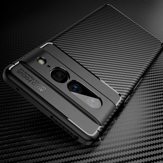 Soft TPU Matte Carbon Phone Case for Google Pixel 9 Pro Carbon Fiber Pattern Case for Pixel 7 8 Back Cover