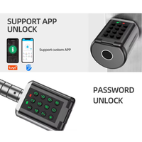 Cilindro de puerta inteligente a prueba de agua Ip66 Certificación Ttlock Control de huella dactilar Contraseña Desbloqueo Cerraduras de cilindro inteligentes