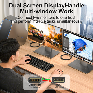 Câble <span class=keywords><strong>DisplayPort</strong></span> <span class=keywords><strong>vers</strong></span> <span class=keywords><strong>HDMI</strong></span> ULT-unite unidirectionnel 4K 120Hz 1m 2m 3m pour ordinateur de bureau <span class=keywords><strong>vers</strong></span> moniteur (mode extension/écransion) - Product Image 3