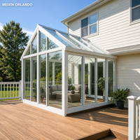 Véranda en aluminium et verre MEIXIN Orlando avec toit en pente, isolation thermique toutes saisons, imperméable, jardin d'hiver, villa, serre extérieure