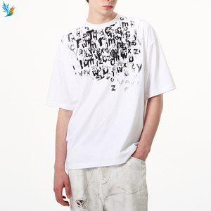 Logo personnalisé coton recadrée graphiques surdimensionnés Boxy Dtg lavage à l'acide <span class=keywords><strong>rue</strong></span> poids lourd lavé teinture sale T-Shirt pour hommes - Product Image 2