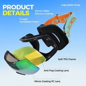 Lunettes de <span class=keywords><strong>ski</strong></span> minimalistes élégantes de vente directe d'usine avec la conception de profil bas pour les skieurs de sports de plein air modernes - Product Image 6
