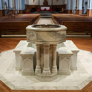 Fontaine à eau bénite en marbre blanc naturel, style moderne, catholique, religieuse, pour l'autel de l'église, baptême, à vendre - Product Image 5