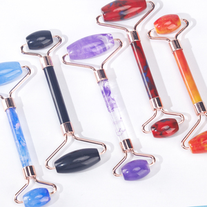 Custom HD Logo Resin Jade Roller and Gua Sha Set Facial Massager for Face and Eyes Professional <b>Massage</b> Roller <b>tool</b> - Product Image 3