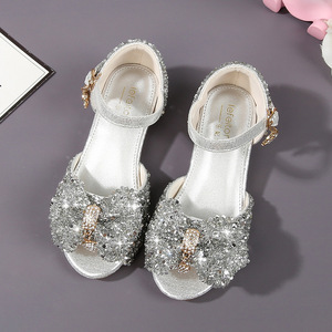 Princess <b>Sandals</b> with Rhinestones for Girls Anti-Slip Soft Sole Shoes Crystal Little Princess Shoes for Little & Middle Kids - Product Image 2