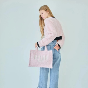 Sac fourre-tout réutilisable respectueux de l'environnement, essentiel pour l'automne et l'hiver, sac à main en peluche douce, grande capacité, sac d'épicerie - Product Image 2