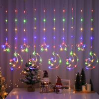 Guirnalda de Luces de Navidad de 3M con 100 LED, Cortina de Luces de Hadas Colgantes para Ventana, Luces LED de Navidad para Decoración de Habitaciones Circulares, Paredes y Fiestas