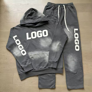 Conjunto <span class=keywords><strong>de</strong></span> Sudadera con Capucha y Pantalones Oversize Unisex <span class=keywords><strong>de</strong></span> 450 g/m² con Estampado <span class=keywords><strong>de</strong></span> Dibujos Animados Hell O Star, 100% Algodón Transpirable, Estampado en Caliente, Estilo Vintage Streetwear - Product Image 4