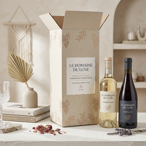 Plateaux en pulpe moulée amortissants personnalisés, adaptés aux boîtes en carton pour l'emballage et le transport de <span class=keywords><strong>deux</strong></span> bouteilles de vin - Product Image 1