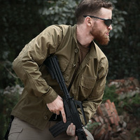 Chemise tactique pour homme avec poches, imperméable, en tissu ripstop, pour le sport, la chasse, la randonnée, l'escalade, les activités de plein air, chemise décontractée