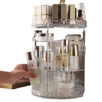 Organisateur de maquillage rotatif à 360 degrés en acrylique de forme circulaire détachable