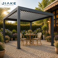 Pergola en aluminium Jiake 6063-T5 avec toit à lames motorisées pour jardin, café, patio, terrasse extérieure, gazebo, pavillon