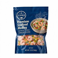 Sacs d'emballage personnalisés JIAHE pour fruits de mer surgelés, hermétiques, refermables avec fermeture éclair, pour poisson et crevettes, adaptés au congélateur, vente en gros