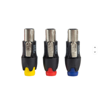 Conector de Audio y Video XLR de 4 Pines con Cabezal Metálico NL4FC, Cable de Alimentación, 15 Modelos, 5 Colores