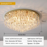 Plafonnier en acier inoxydable cristallin, design moderne et épuré, indice de protection IP33, alimentation CA, éclairage LED pour chambre principale, salon, luxe