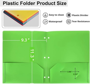 Sac à documents en plastique PP recyclable avec poche, couleurs et logo personnalisables pour les entreprises, les écoles et les bureaux - Product Image 3