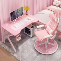 Escritorio de Calidad Superior para Gaming en Forma de Z de Metal con LED RGB para Chica Flor de Cerezo Rosa, Oferta Especial, Mesa Moderna para PC para Oficina y Hogar, Incluye Vaso