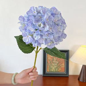 High-quality 3D white <b>hydrangea</b> silk flower <b>artificial</b> <b>hydrangea</b> transparent glass vase home decoration Christmas wholesale - Product Image 6