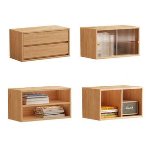Meuble TV en bois massif style nordique Xiuyuan Spring Scenery, rangement modulaire, pour salon, bureau, chambre, support d'angle sur pied - Product Image 5