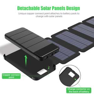 Cargador Solar Desmontable de 10000 mAh con Múltiples Paneles Solares, Entrada Micro USB, Carga Rápida y Pantalla LED - Product Image 2