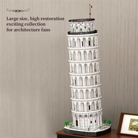 Reobrix 66025 7 Tour de Pise inclinée, Italie, Ensemble de briques, Monument du patrimoine mondial, Blocs de construction MOC pour cadeau de Noël