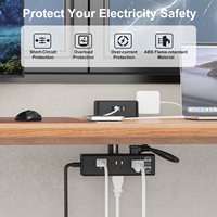 Multiprise de bureau double niveau 13 prises CA standard US, fabricant de rallonges de bureau