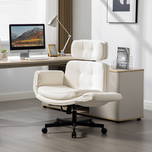 Silla Criss Cross con reposabrazos ajustables, ruedas, reposacabezas, asiento ancho, silla de tocador para uso con piernas cruzadas - Product Image 1