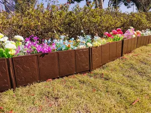 15cm hoch 3,6 m Länge Sustainable Brick Effect Garden Edging Hammer einfach mit dem angebrachten Stakes Lawn Flower Bed Border