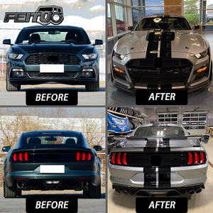 Kit de carrocería a <span class=keywords><strong>precio</strong></span> de fábrica, material PP, parachoques, faldones laterales, alerón trasero, kit aerodinámico para <span class=keywords><strong>Mustang</strong></span> 2015-2017, actualización a GT500 - Product Image 4