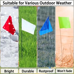 Красочный маркировочный флаг 4x5 дюймов с 15-дюймовой палкой для ландшафтного орошения газона маркеры для обследования спринклерных флагов - Product Image 5