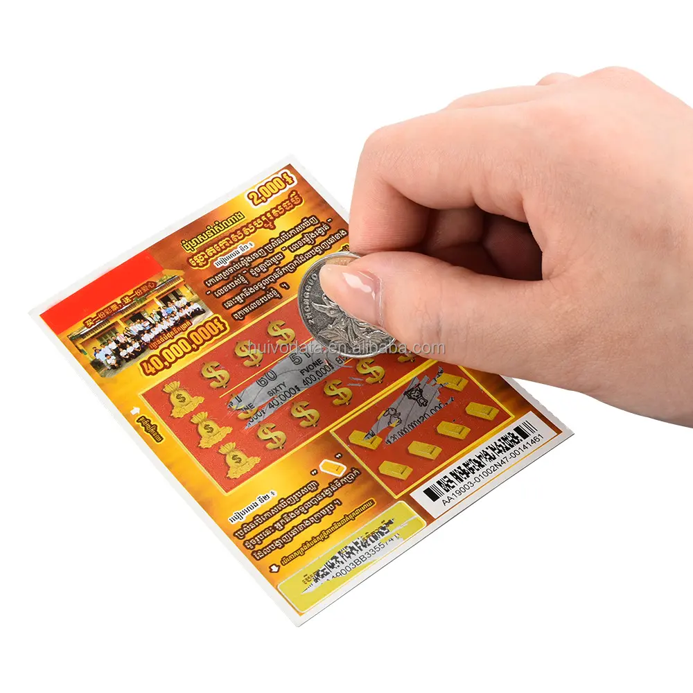 Billet de loterie Billets de jeu Scratch Loterie Cartes en papier Personnalisation Grattez les billets de loterie