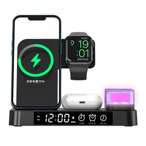 Station de charge sans fil rapide 3 en 1 15W avec réveil intelligent pour iPhone, pour <span class=keywords><strong>Samsung</strong></span> - Product Image 3