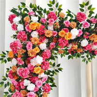 Herfst vierkante bloemenboogdecoratie Kunstmatige boogbloemarrangement voor bruiloft, feest, evenement achtergrond (frame niet inbegrepen)