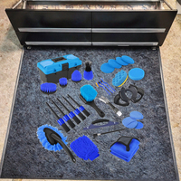 32pcs Detailing Kits PP Material Brush Set avec accessoires de forage et boîte à outils portable pour le nettoyage de la maison en plein air