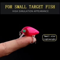 Mini crankbait flottant carré en ABS 30mm 2g avec hameçon triple aiguisé et sonore pour pêche en eau douce peu profonde (truite, brochet, perche)