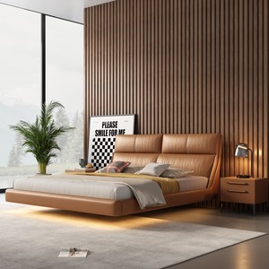 <span class=keywords><strong>Letto</strong></span> <span class=keywords><strong>Matrimoniale</strong></span> Sospeso Stile Crema Italiano Best Seller, <span class=keywords><strong>Letto</strong></span> in Legno Massello 1,8m, <span class=keywords><strong>Letto</strong></span> Imbottito in Pelle per Camera da <span class=keywords><strong>Letto</strong></span> - Product Image 3