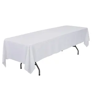 矩形防污耐用，使用低价白色餐桌布用于婚礼派对