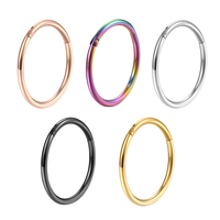 Anneau segmenté articulé en titane de qualité implantable G23, clicker pour le nez, l'oreille, le cartilage, le tragus, l'hélix, bijoux de piercing, boucle d'oreille