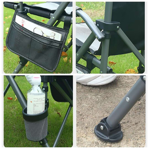 Outdoor Adult Folding <b>Camping</b> Chair High Back Director Chair with Armrests Portable Folding <b>Camping</b> Chair with Cup Holder - Product Image 3