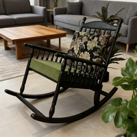Ensemble de fauteuils de salon haut de gamme, faits à la main, en bois massif, style mid-century, modulaires, imperméables, confortables, meubles de salon